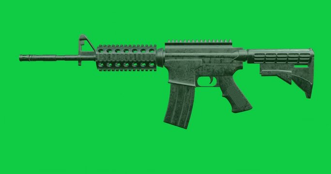 3d render of rifle gun with mesh