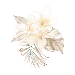 Set of beautiful beige and pink flowers