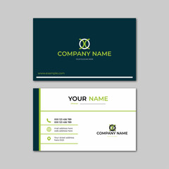 elegant black white and green modern business card design