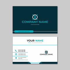elegant black white and blue modern business card design