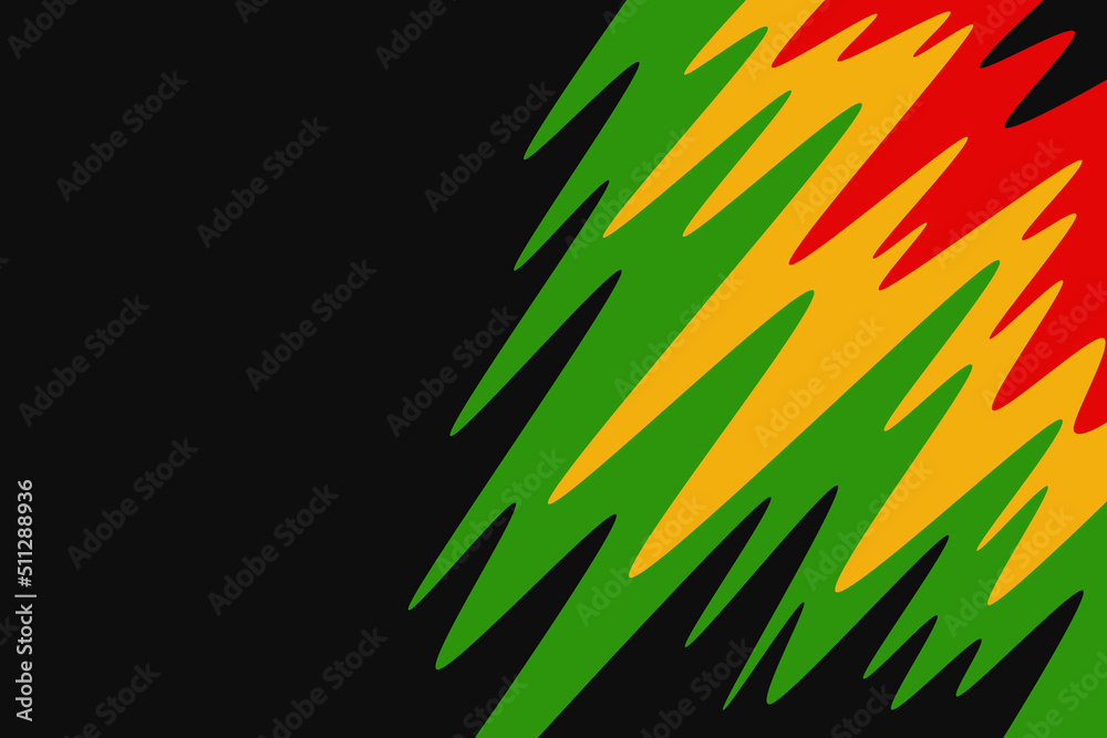 Poster abstract background with colorful wavy line pattern and with some copy space area and with jamaican 