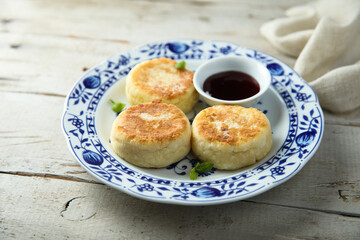 Traditional homemade cottage cheese cakes