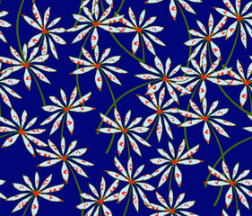 metered patterns suitable for textile consisting of flowers