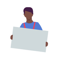 People holding placard vector illustration. Demonstration protest standing character activist with board. Meeting message protester blank and political advertising picket. Announcement human campaign