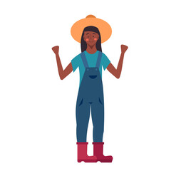 Farmer person agriculture vector illustration. Farming work character harvest and gardener symbol icon. Worker job agricultural harvesting rake. Countryside human and happy ranch career profession