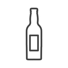 Bottle glass drink vector illustration icon. Liquid plastic container beverage symbol and alcohol bar label object. Food graphic sign soda or beer isolated white. Outline product silhouette blank pub