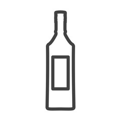 Bottle glass drink vector illustration icon. Liquid plastic container beverage symbol and alcohol bar label object. Food graphic sign soda or beer isolated white. Outline product silhouette blank pub