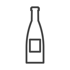 Bottle glass drink vector illustration icon. Liquid plastic container beverage symbol and alcohol bar label object. Food graphic sign soda or beer isolated white. Outline product silhouette blank pub