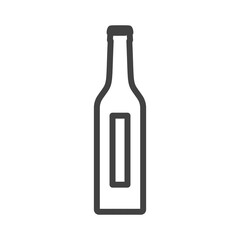 Bottle glass drink vector illustration icon. Liquid plastic container beverage symbol and alcohol bar label object. Food graphic sign soda or beer isolated white. Outline product silhouette blank pub