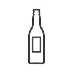 Bottle glass drink vector illustration icon. Liquid plastic container beverage symbol and alcohol bar label object. Food graphic sign soda or beer isolated white. Outline product silhouette blank pub