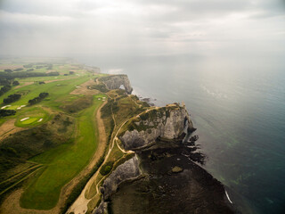 Fototapeta na wymiar aerial view, étretat normandy, france. Falaises d'Étretat. Etretat France. Cliff of Étretat - Normandy France. 