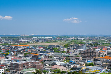 Fototapeta na wymiar 千葉県木更津市 太田山公園、きみさらずタワーから見える眺望