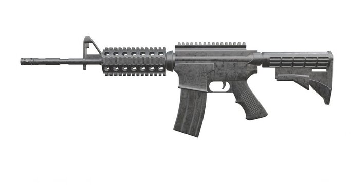 3d render of rifle gun with mesh