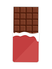 Chocolate on a white background.
