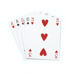 One pair - poker cards on white background