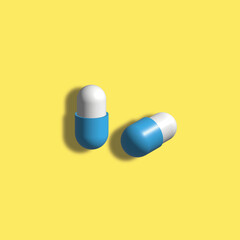 pills on white background