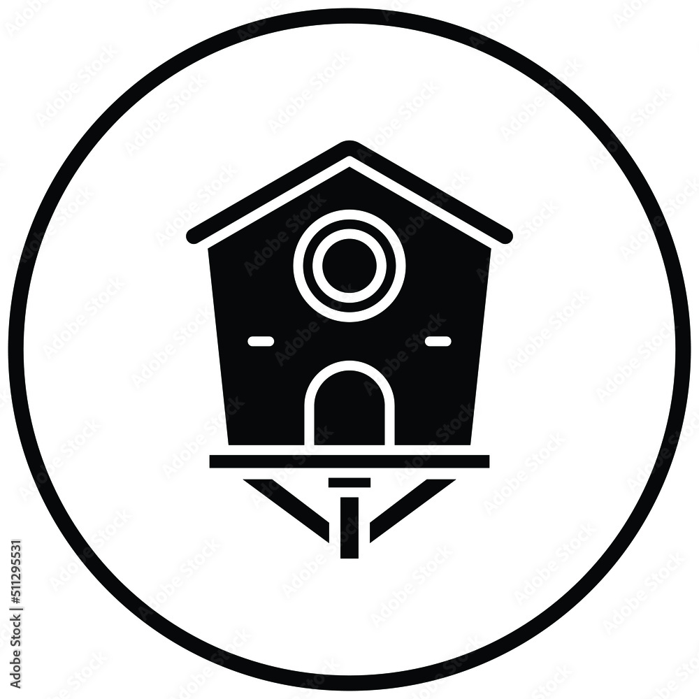 Poster bird house icon style