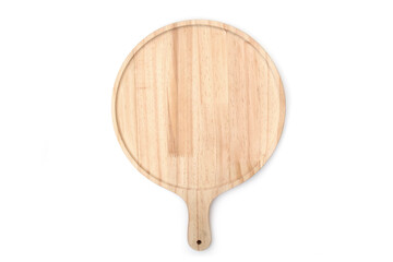 Wood cutting board on white background