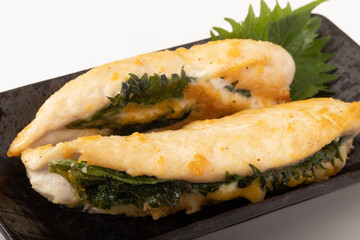 鶏ささみ紫蘇チーズ包み焼き