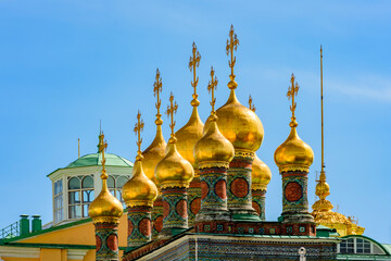 Upper Saviour’s (Verkhospassky) Cathedral dome (cupola) in Moscow Kremlin, Russia