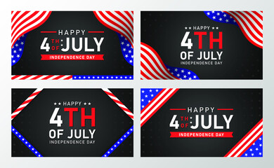 Happy 4th of July America independence day background and banner