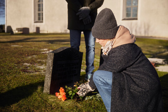Couple at cemetery