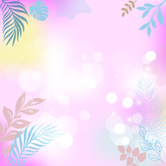 Wonderful pastel design background with floral and leaf vector