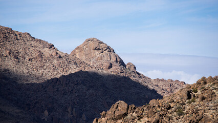 Mountains with patterns in the sunlight