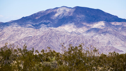 Mountains with patterns in the sunlight