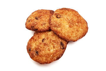 Homemade corn cookies, isolated on white background. High resolution image.