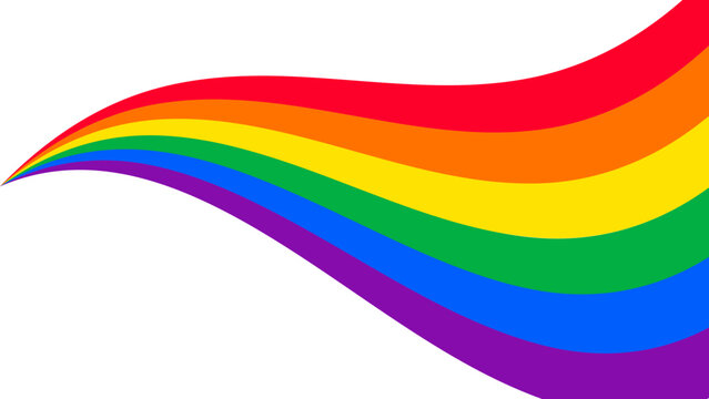Rainbow colorful wavy flag banner background design. Happy LGBT pride month theme vector template. 