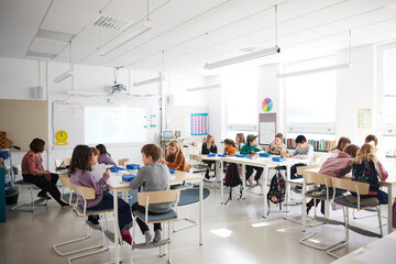Students sitting in classroom