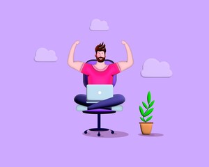 freelance home my workspace laptop office 3D 