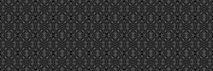 Black and white abstract background with a regular pattern. Horizontal banner for design, advertising, web.