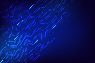 Vector abstract technology blue circuit mainboard computer futuristic background.