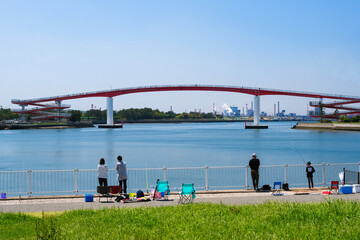 千葉県木更津市 内港公園から見る中の島大橋
