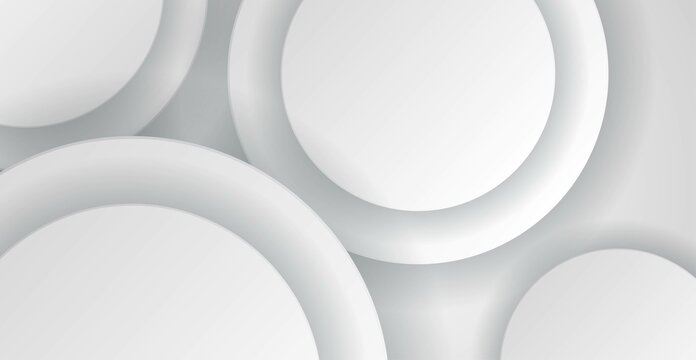 Modern abstract light silver background vector. Elegant 3D circle shape design. eps10 vector