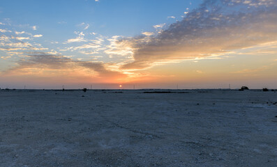 Fototapeta na wymiar Sunset over Qatar desert