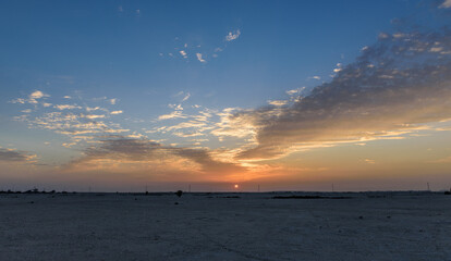 Sunset over Qatar desert