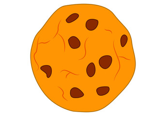 Fototapeta premium Galletas con pepitas de chocolate en fondo blanco.