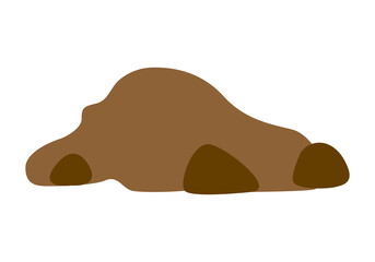 Icono de montón de tierra en fondo blanco.