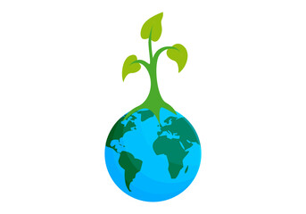 Brote de planta creciendo del planeta tierra. © Gabrieuskal