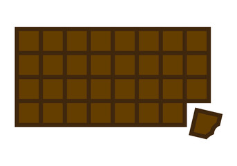 Tableta de chocolate negroe n fondo blanco.