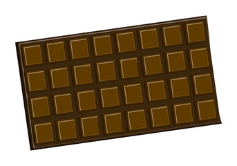 Tableta de chocolate negroe n fondo blanco.