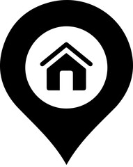 home location icon. Map pointer with a house icon. Pin Location icons. Point of location. Vector illustration. Flat Map pin icons to mark location