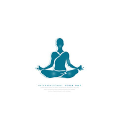 21 June- international yoga day, abstract woman in yoga body posture. 