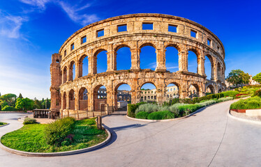 Pula, Croatia. Ancient roman arena of Pola, Istria