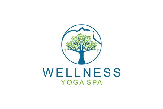 Tree of life face logo wellness spa or non profit organization symbol icon