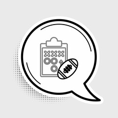 Line Planning strategy concept icon isolated on grey background. Soccer or american football cup formation and tactic. Colorful outline concept. Vector