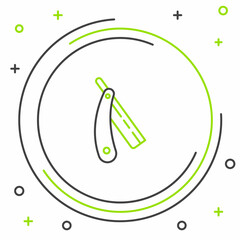 Line Straight razor icon isolated on white background. Barbershop symbol. Colorful outline concept. Vector